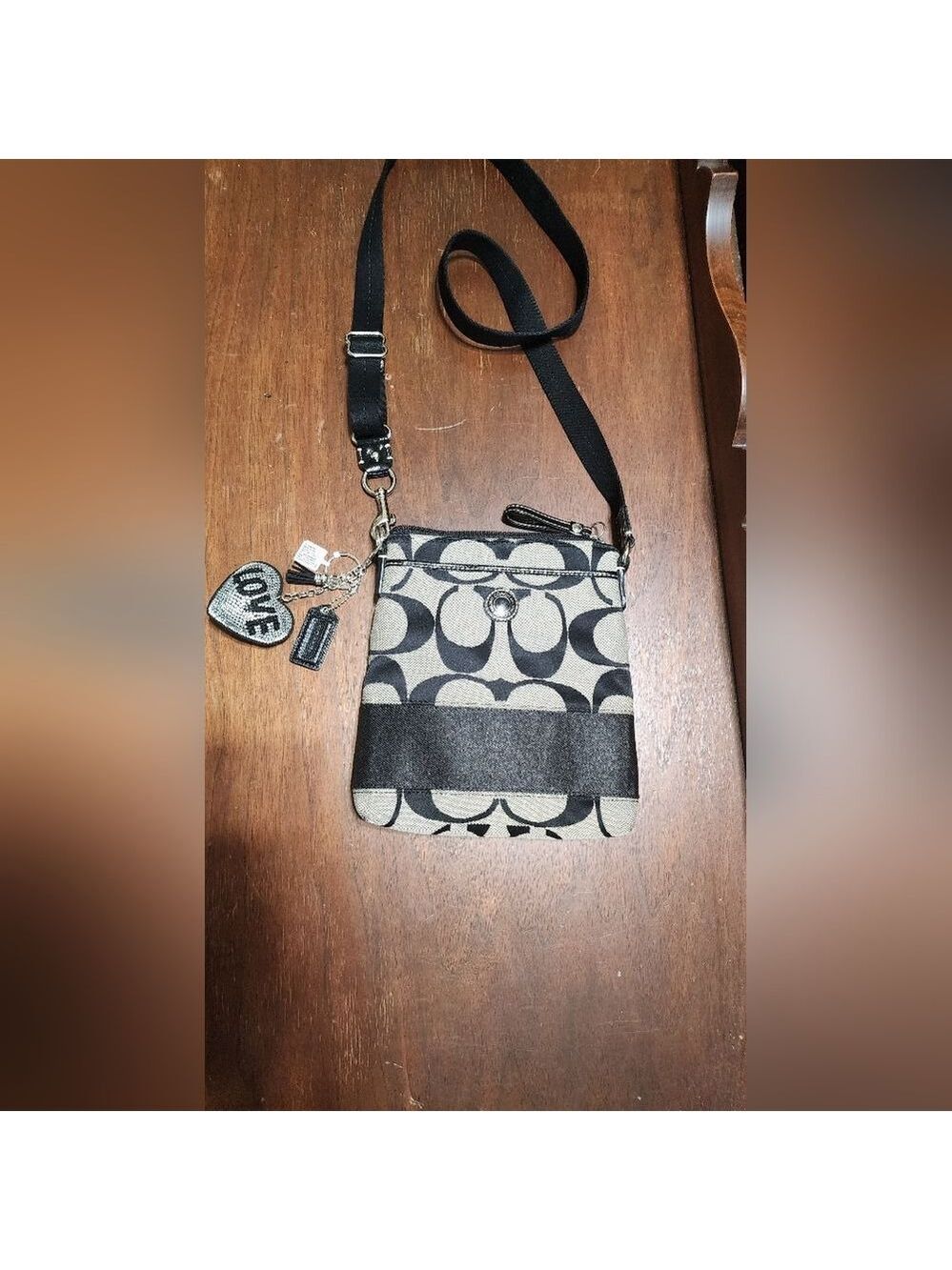 Coach Black and Gray Crossbody Bag